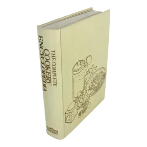 1982 the Complete Cookery Encyclopedia Cream Linen Hardcover Gold Lettering Vintage Cookbook