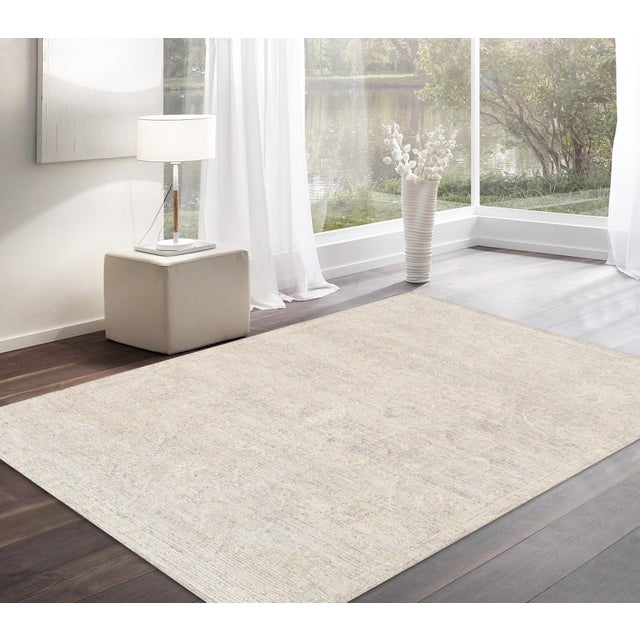 Pasargad Home Oushak Beige Wool Area Rug- 9' 3'' X 11' 9'' For Sale - Image 4 of 4