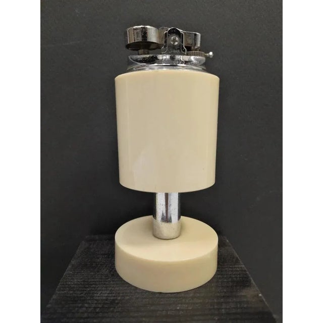 Postmodern White Table Lighter, Japan, 1970s For Sale - Image 4 of 4