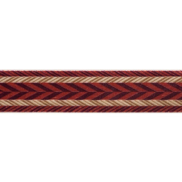 Transitional Sample - Schumacher Stinson Tape in Ruby For Sale - Image 3 of 3