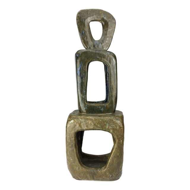 Ceramic Abstract Sculpture, 1970s For Sale