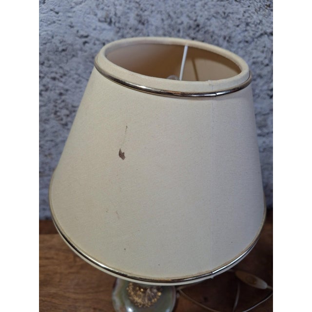 Table Lamp in Green Onyx and Gilt Brass with Acanthus Claws, 1960s For Sale - Image 4 of 10