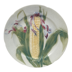 Majolica Corn Keller & Guerin Saint Clement Plate