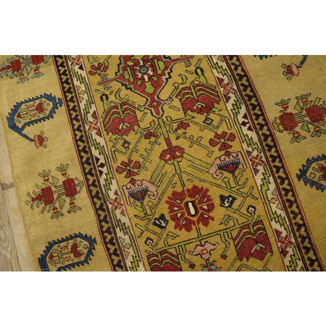 Art Deco 1870s Antique Brown Geometric Caucasian Shusha Karabagh Hallway Runner Rug For Sale - Image 3 of 12