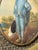 2 Sided Antique 1800's Miniature Mini Original Painting Portrait the Blue Boy For Sale - Image 10 of 14
