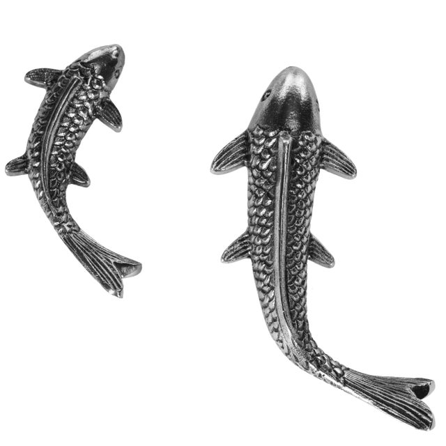 Modern Fish Wall Décor in Nickel Antique - a Pair For Sale - Image 3 of 5