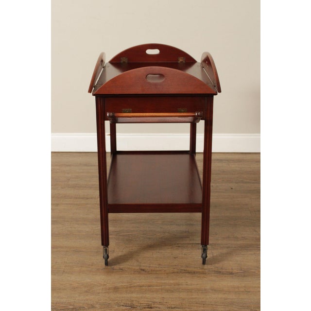 Chippendale Style Vintage Mahogany Butler's Tray Bar Cart | Chairish