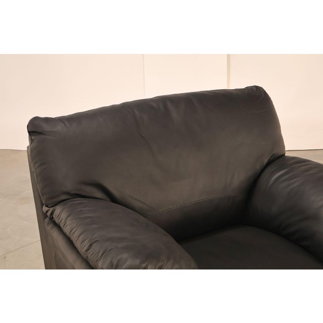 Italsofa Contemporary Black Leather Club Chair For Sale - Image 4 of 18