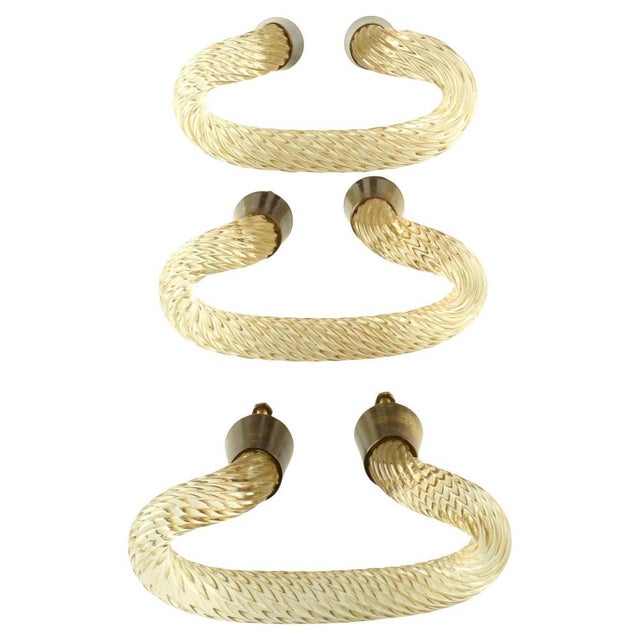 Clear Glass Door Handles by Carlo Scarpa for Venini, 1940s, Set of 3 For Sale - Image 11 of 11