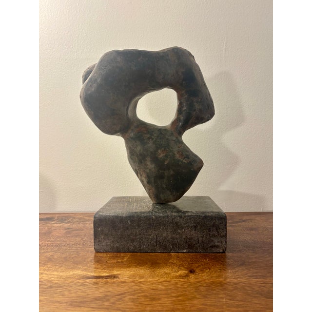 Vintage 1970s abstract sculpture by American artist David Breenen. Hand carved with a bold freeform, biomorphic...