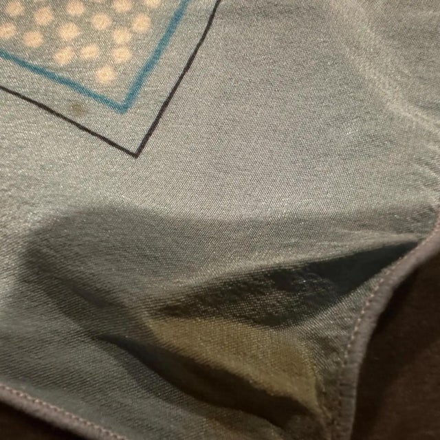 Baby Blue Contemporary Stylized Horses Silk Scarf by Paco Rabanne For Sale - Image 8 of 14