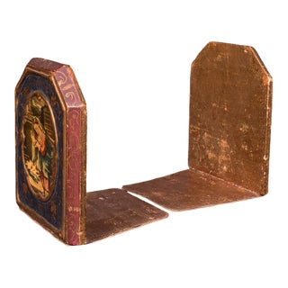 Pair of Small Vintage Renaissance Revival Bookends, Italian, Novel Rest, c.1960 For Sale