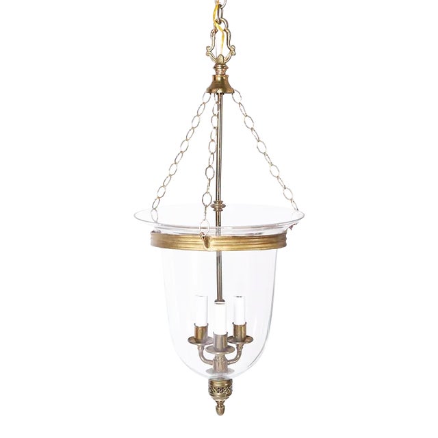 British Colonial Style Glass Lantern or Pendant For Sale