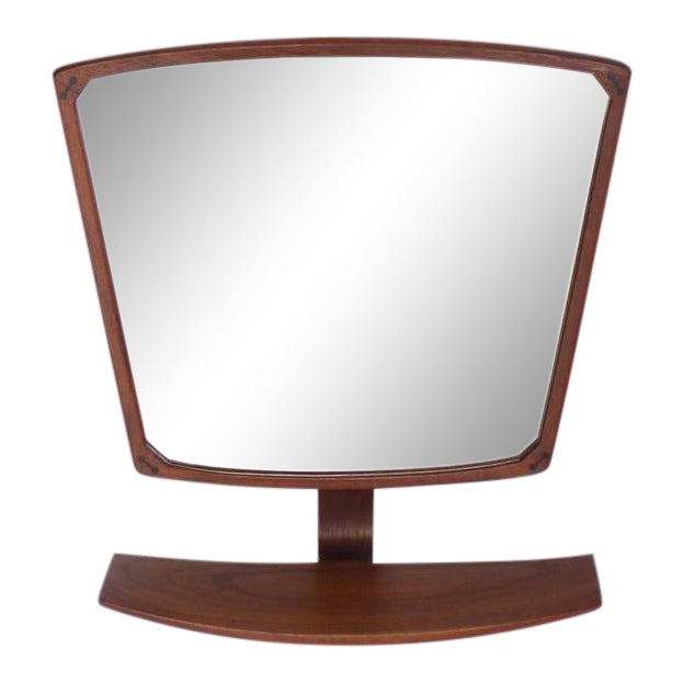 Danish Mid Century Modern Adjustable Wall Mirror With Shelf Chairish