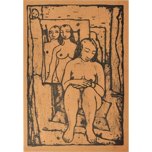 Modella nello studio is an original lithograph realized by the Italian artist Felice Casorati (1883-1963) in 1946. Hand-...