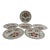 Antique Stick Spatterware Spongeware Floral Plates - Set of 6 For Sale