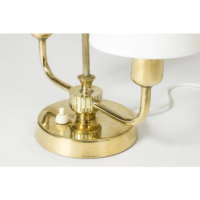 1940s Brass Table Lamp from Uppsala Armaturfabrik, 1940s For Sale - Image 5 of 7
