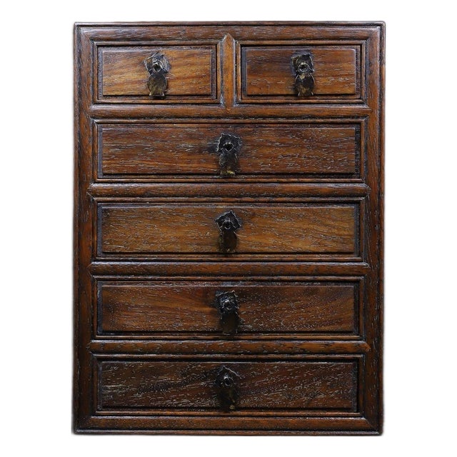 Vintage Chinese Huali Rosewood 6-Drawer Treasure Cabinet / Jewelry Chest For Sale