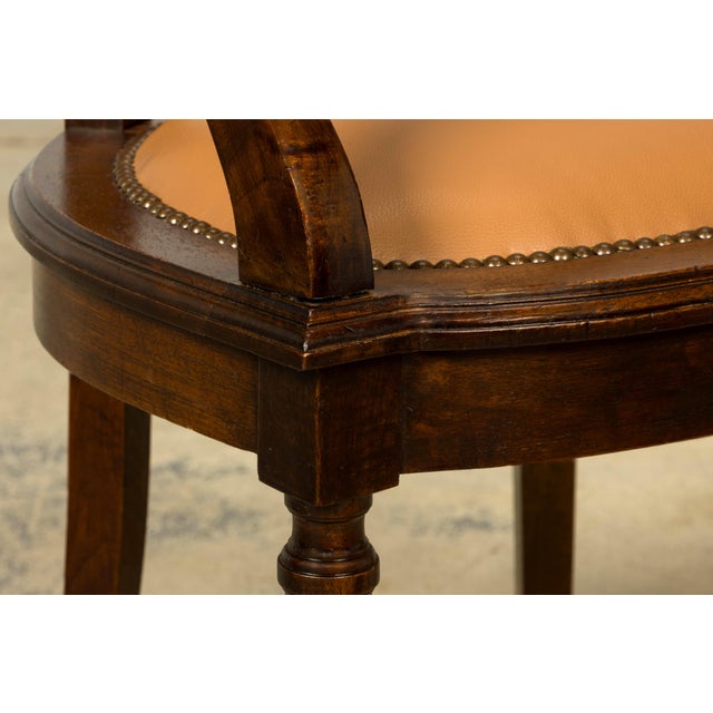 Late 19th Century French Empire Style Mahogany Barrel Back Desk Chair For Sale - Image 13 of 18
