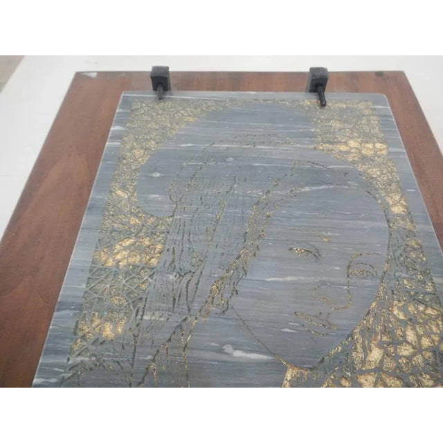 Stone Madonna Sculpture in Marble, 1970s For Sale - Image 7 of 13