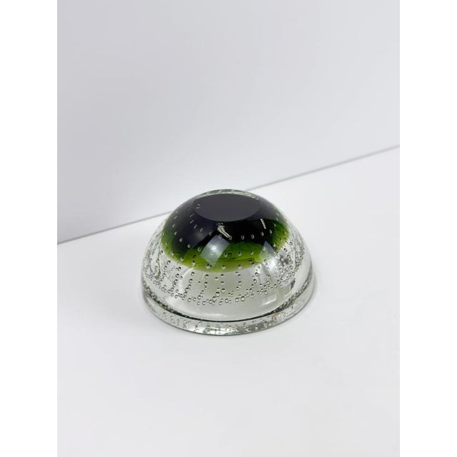 Black Small Green Sommerso Murano Glass Bullicante Bowl from Galliano Ferro, 1960s For Sale - Image 8 of 10