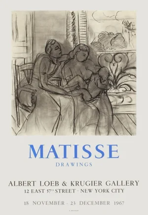 1967 Henri Matisse Albert Loeb & Krugier Gallery Lithograph Poster