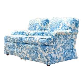 Vintage Boho Thomasville Floral Lounge Chairs - a Pair For Sale