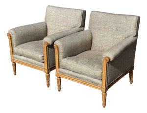 Antique French Louis XVI Lounge Chairs, 1880, Set of 2