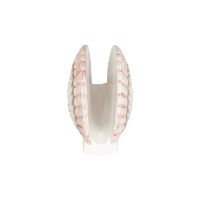 Shabby Chic Late 20th Century Coastal Otagiri Ceramic Scallop Shell Napkin Holder For Sale - Image 3 of 6