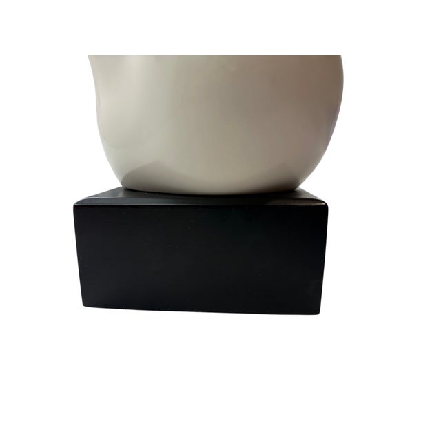 Ceramic Mid 20th Century Edith Kolton Minimalist Glazed Ceramic Mother and Child Sculpture on Black Base For Sale - Image 7 of 11