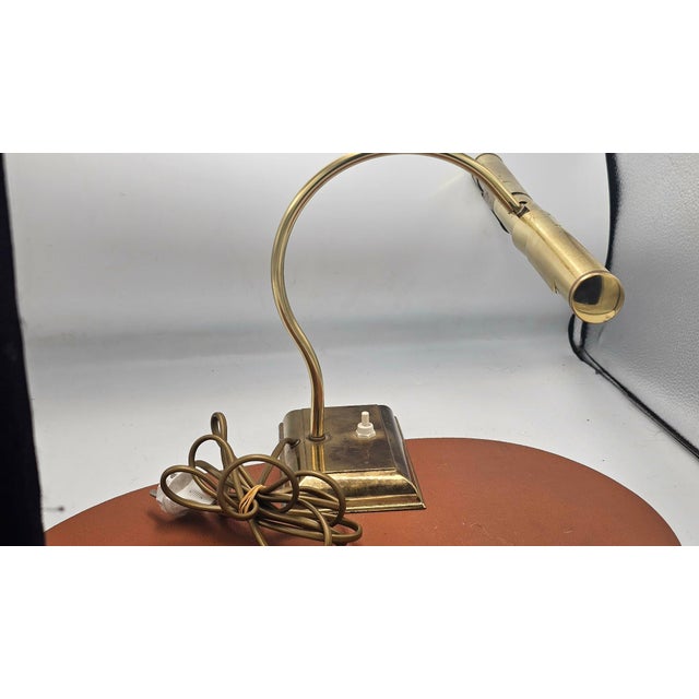1970s Vintage Brass Banker Lamp, 1970s For Sale - Image 5 of 8