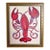 Original Lobster Painting in Ornate Gold Studded Frame, Oil on Canvas, 13" X 16" by Tatiana Duperault For Sale