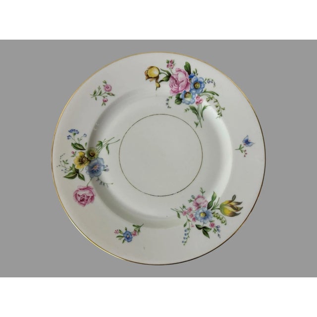 Heinrich & Co. Mid 20th Century Heinrich Selb Bavaria Floral Decorated Dinner Plates- Set of 6 For Sale - Image 4 of 10