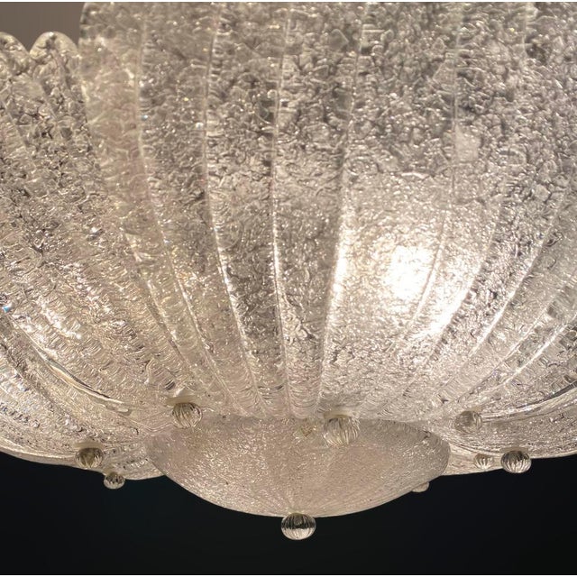 1960s Clear Graniglia Murano Flush Mount For Sale - Image 9 of 9