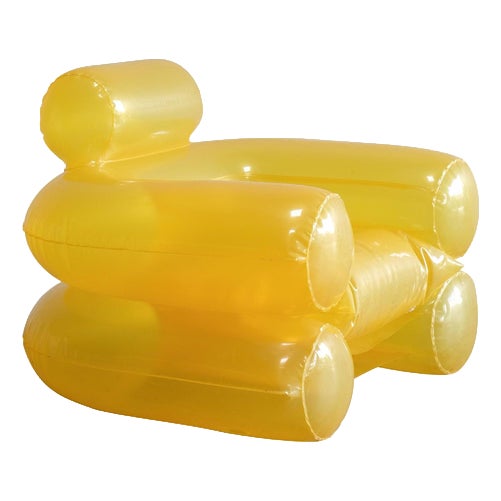Mid-Century Modern Yellow Inflatable Indoor and Outdoor Armchair, 1960s For Sale
