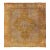 Squared Shape Antique Oushak Rug in Green, Marigold, Cream and Pink Color For Sale