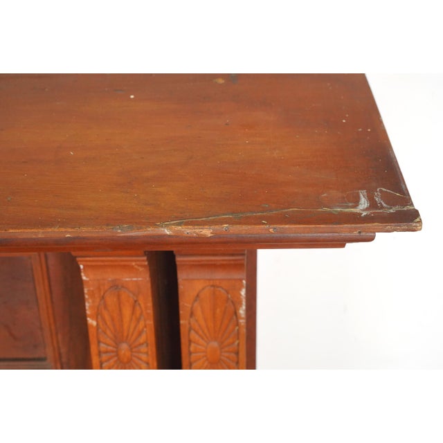 Reclaimed Federal Dark Wooden Fireplace Mantel For Sale - Image 16 of 16