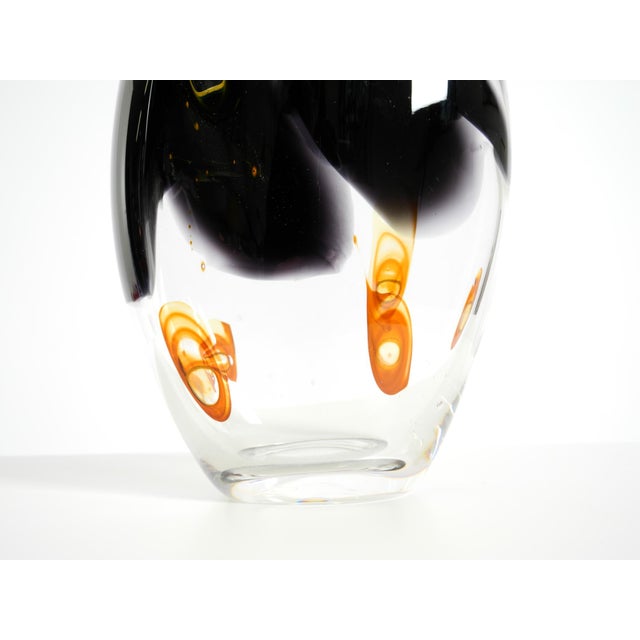 1970s Signed Crystal Glass Vase by Louis Leloup for Val Saint Lambert, Belgium, 1970s For Sale - Image 5 of 18