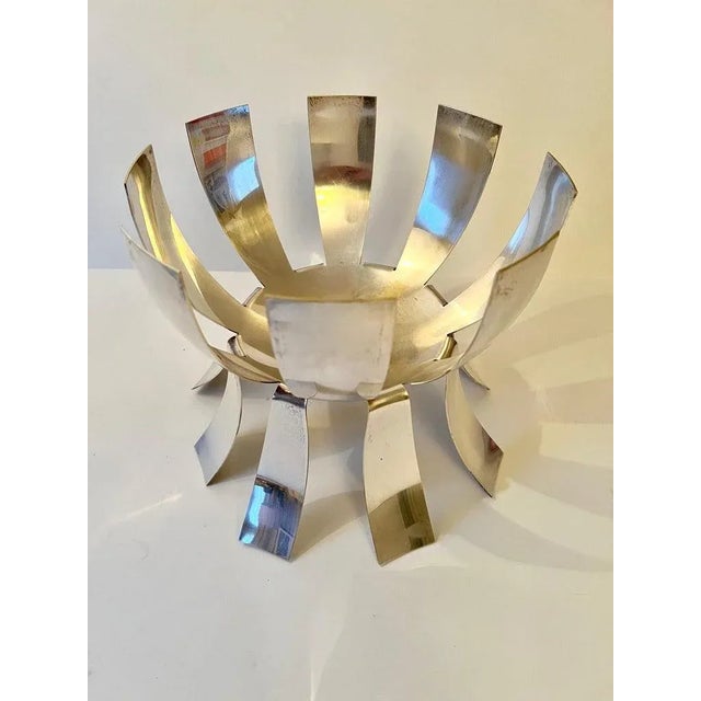 Silver Modern Silver Plate Fruit or Decorative Bowl For Sale - Image 8 of 13