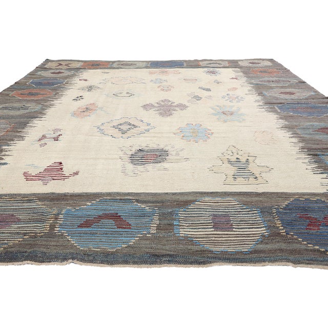 Tribal Vintage Turkish Tribal Kilim Rug - 10'02 X 14'02 For Sale - Image 3 of 9