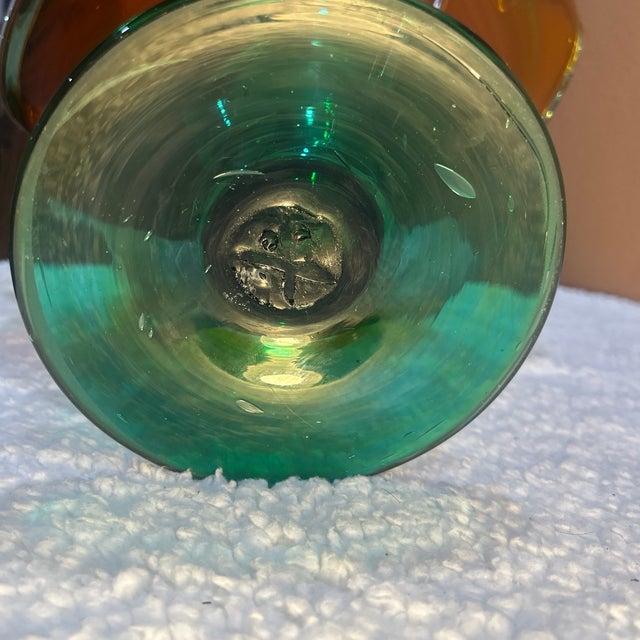 Large 16" Mid 20th Century Murano Style Sommerso Glass Centerpiece Bowl For Sale - Image 12 of 12