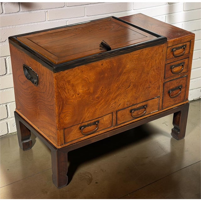 Wood Antique Japanese Hibachi Side Table For Sale - Image 7 of 7
