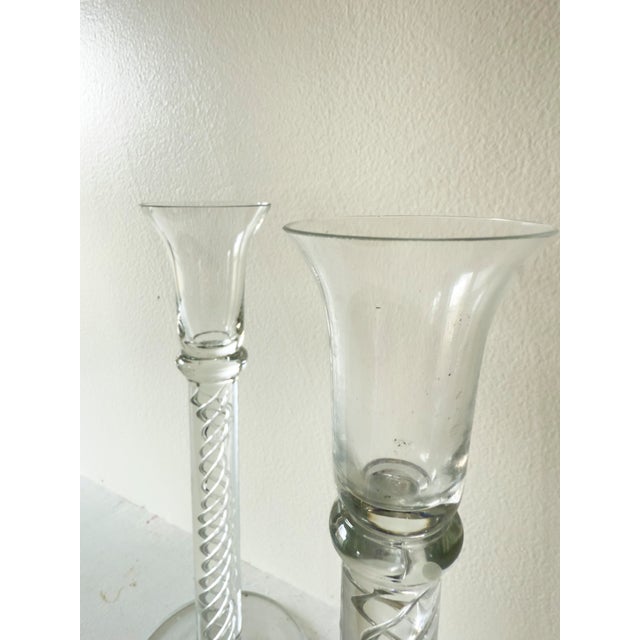 Glass 1960s Mid-Century Modern Air Twist Glass Candlesticks, a Pair For Sale - Image 7 of 11