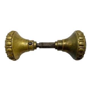 1920s Cast Brass Decorative Door Knobs - a Pair For Sale