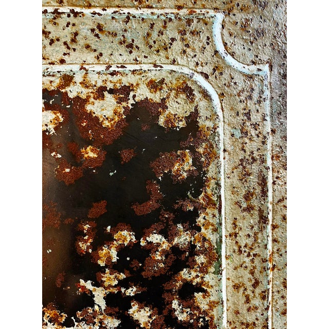 Vintage Industrial Iron Safe Cabinet For Sale - Image 9 of 9