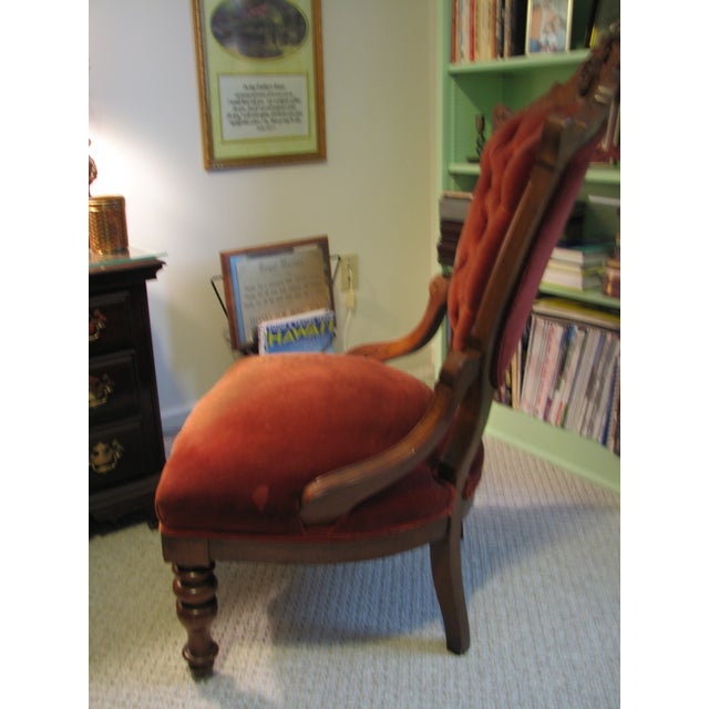 Antique Victorian Renaissance Revival Carved Walnut Armchair, Circa 1880 For Sale - Image 4 of 10