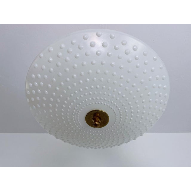Hobnail Frosted Glass Ceiling Light For Sale - Image 6 of 12