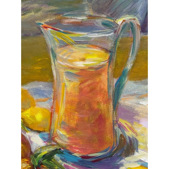 D. C. Signed “Orange Juice” Acrylic on Canvas Original Painting For Sale - Image 4 of 12