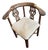Antique Chippendale Style Walnut & Shearling Corner Desk Chair For Sale