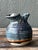 Ink Blue Vintage Original Studio Pottery Vase For Sale - Image 8 of 12